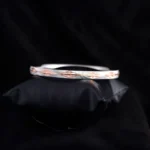 Front view of Dual Tone Geometric Kada – 925 Silver