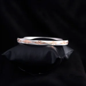 Home 53 Dual Tone Geometric Kada – 925 Silver