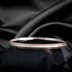 Flat view of Greek Key Beaded Edge Kada