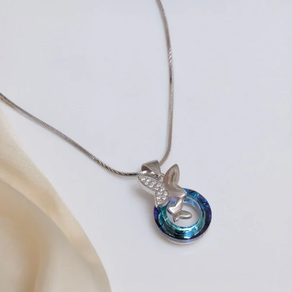 Close up of Ocean Aura Butterfly Pendant Necklace
