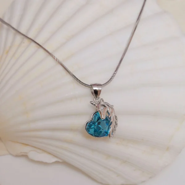 Close up of Horse Heart Pendant Necklace