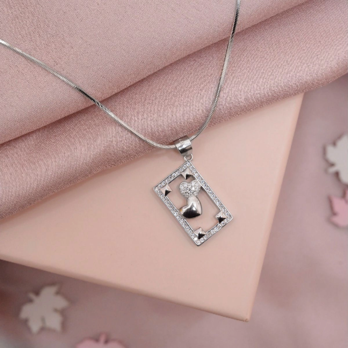 Framed Candy Pendant Necklace – 925 Silver 3 Close up of Framed Candy Pendant Necklace – 925 Silver