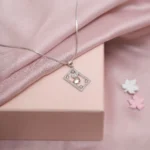 Side view of Framed Candy Pendant Necklace – 925 Silver