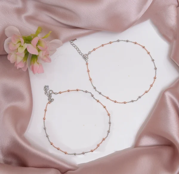 Both circles Dual Tone Dotted Harmony Anklets