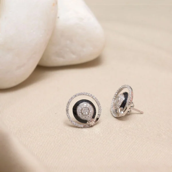 Earrings of Midnight Orbit Halo Pendant Set