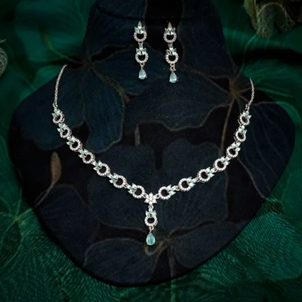 Full display of Marquise Green Stone Necklace Set