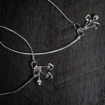 Close up of Heart Charm Anklets