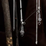 Close up of Heart Charm Anklets