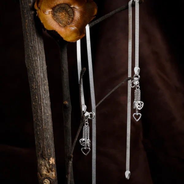 Front view of Heart Charm Anklets