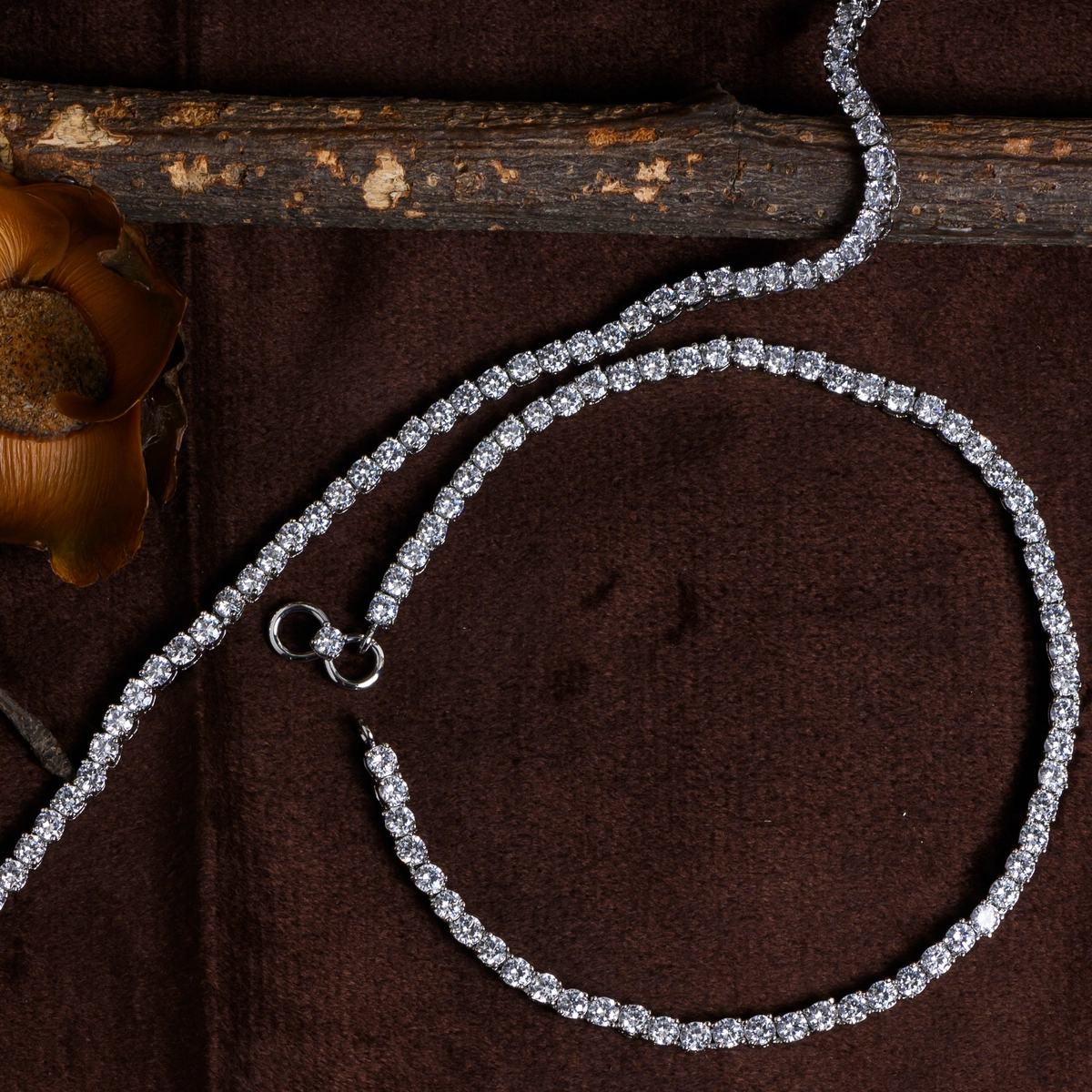 CZ Tennis Anklets – 925 Silver with Rhodium Plating 2 Top view of CZ Tennis Anklets