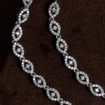 Close up of Marquise Leaf Pave Anklets