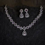 Full display of Amethyst CZ Necklace Set