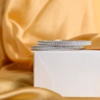 Stacked view of CZ Encrusted Sleek Bangles