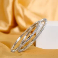 Side slant display of Classic CZ Eternity Bangles