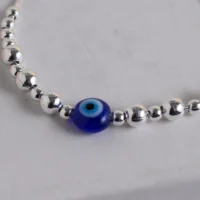 Close up of Evil Eye Beaded Bracelet