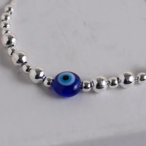 Home 55 Evil Eye Beaded Bracelet – 925 Silver