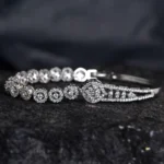 Close up of Designer CZ Openable Bracelet