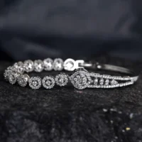 Close up of Designer CZ Openable Bracelet