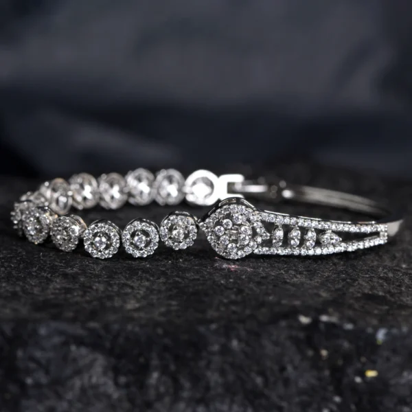 Close up of Designer CZ Openable Bracelet