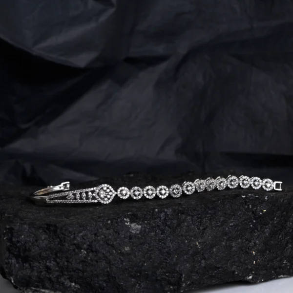 Fully extended view of Designer CZ Openable Bracelet