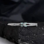 Front view of Quad Green Stone CZ Bracelet