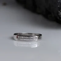 Front close up view of Dual Line CZ Band Ring for Women – 925 Silver