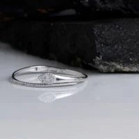 Front inverted view to see the full CZs of Teardrop CZ Bracelet Pave Shine Sleek Wrap in 925 Silver