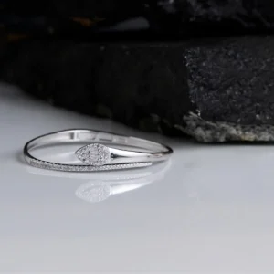 Teardrop CZ Bracelet – Pave Shine Sleek Wrap in 925 Silver