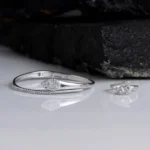 Full front view of Teardrop CZ Set – Pavé Shine Sleek Wrap in 925 Silver