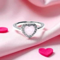 Close up of Romantic Blush Aurora Heart Ring