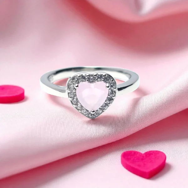 Close up of Romantic Blush Aurora Heart Ring