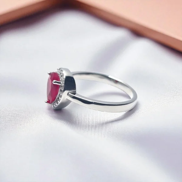 Side view of 925 Scarlet Dewdrop Ring