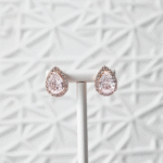 Hanging display of Rose Halo Teardrop Stud