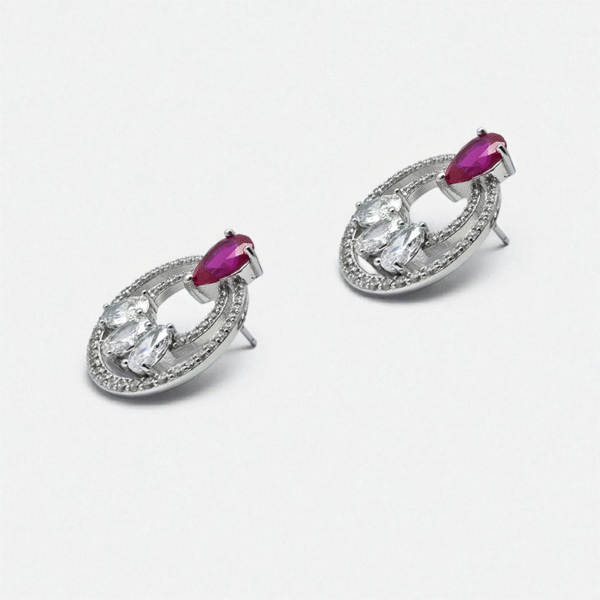 Side display of Ruby Orbit Studs