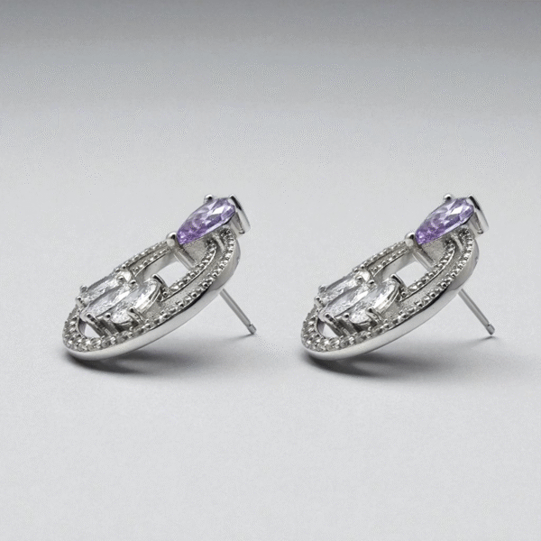 Side view of Lilac Orbit Studs
