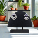 Close up of Lilac Orbit Studs