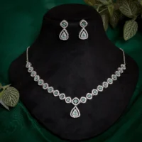 Full display of Mint Cushion Drop Necklace Set