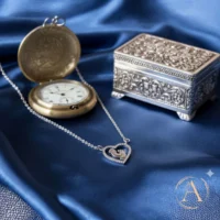 Side view of Baby Feet in Heart Necklace 925 Silver