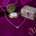 Side view of Infinity Heart Pendant Necklace 925 Silver