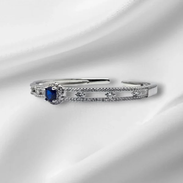 Side view of Sapphire Elegance Bracelet – 925 Silver