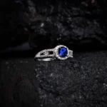 Side view of Sapphire Elegance Ring – 925 Silver