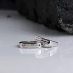 Stacked view of Dual Line CZ Couple Band Rings 925 Silver