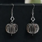 Close up of Cage Drop Earrings 925 Silver