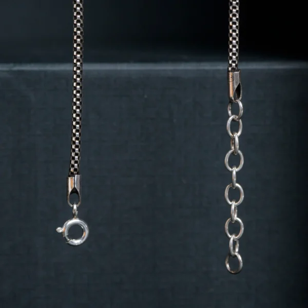 Close up of Classic Oxidized Popcorn Anklets 925 Silver