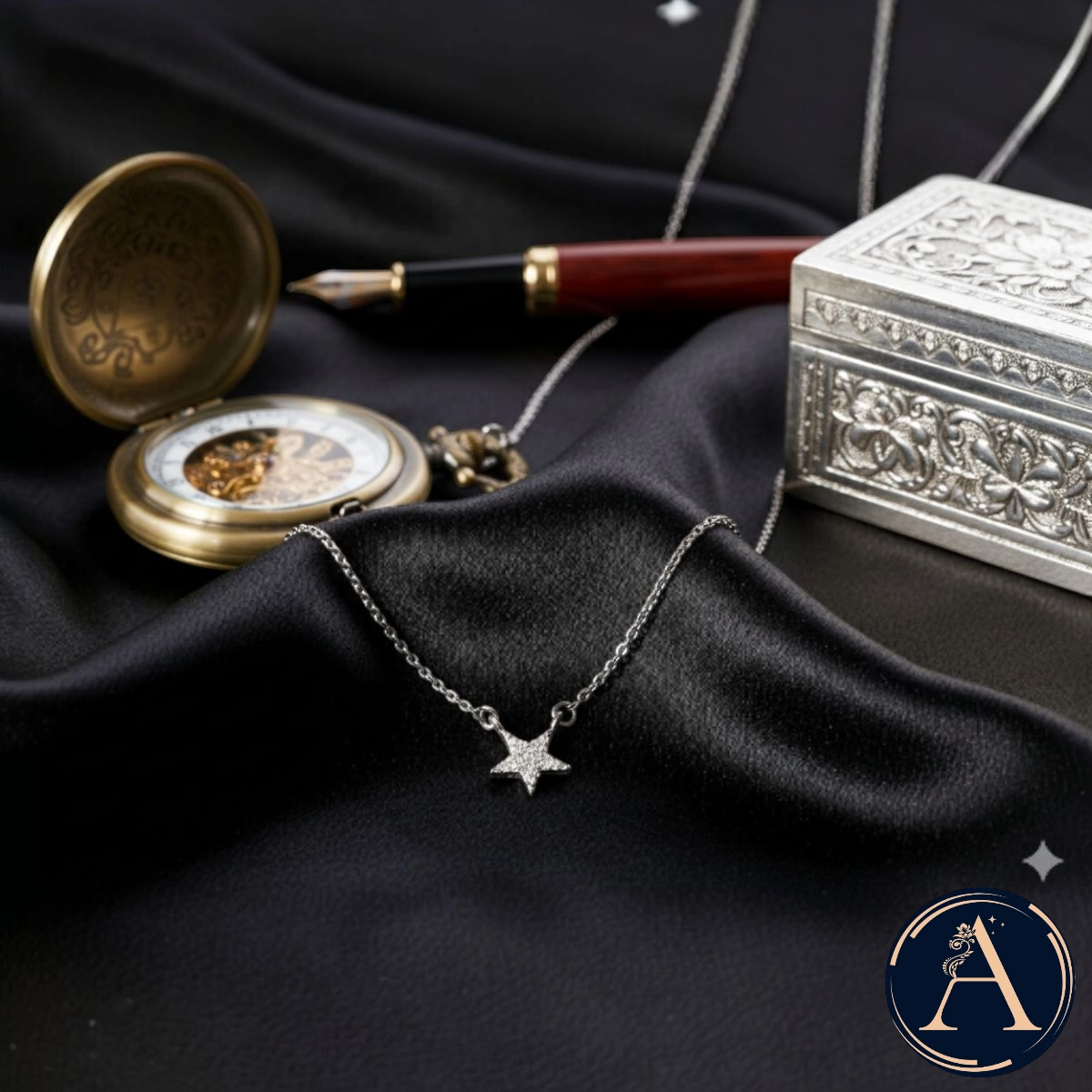 Aharshi Dazzling Star Pendant Necklace – 925 Silver