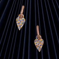 Close up of Multicolored Heart Drop Earrings 925 Silver