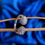 Close up of Oval Pave CZ Ring 925 Silver