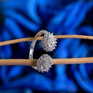Home 52 Oval Pave CZ Ring – 925 Silver