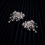 Close up of Pearl Constellation Earrings 925 Silver