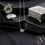 Close up of Triple Halo Solitaire Necklace – 925 Silver